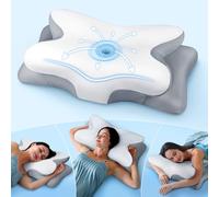 Effective Pain Relief Cervical Neck Pillow for Sleeping, Ergonomic Cooling Side Sleeper Pillow for Neck Support, Odorless Orthopedic Contour Memory Foam Pillows, Bed Pillow for Stomach Back Sleeper