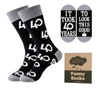 Effeet 40th Birthday Gifts Mens Socks Calf-length Cotton Size 9-11, Novelty Funny Birthday Socks Gift for Dad/Grandad/Husband