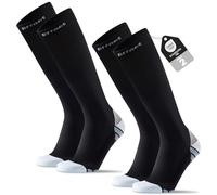 Effeet Compression Socks for Men Women, 2 Pairs Flight Socks with Cushioned Sole & Reinforced Toe, Knee High Sock for Running, Travel, Long Flights, Pregnancy