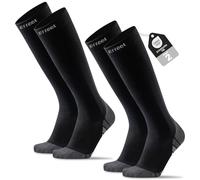 Effeet Compression Socks for Men Women, 2 Pairs Flight Socks with Cushioned Sole & Reinforced Toe, Knee High Sock for Running, Travel, Long Flights, Pregnancy, Grey