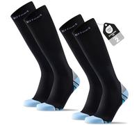 Effeet Compression Socks for Men Women, 2 Pairs Flight Socks with Cushioned Sole & Reinforced Toe, Knee High Sock for Running, Travel, Long Flights, Pregnancy