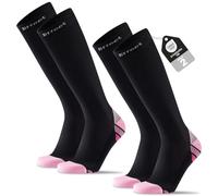 Effeet Compression Socks for Men Women, 2 Pairs Flight Socks with Cushioned Sole & Reinforced Toe, Knee High Sock for Running, Travel, Long Flights, Pregnancy