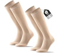 Effeet Compression Socks for Men Women, 2 Pairs Flight Socks with Cushioned Sole & Reinforced Toe, Knee High Sock for Running, Travel, Long Flights, Pregnancy