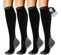 Effeet Compression Socks for Women Men, 2 Pairs 20-30mmHg Support | Flight Socks with Cushioned Sole & Reinforced Toe | Knee High Sock for Running, Travel, Long Flights, Pregnancy