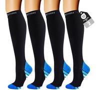 Effeet Compression Socks for Women Men, 2 Pairs 20-30mmHg Support | Flight Socks with Cushioned Sole & Reinforced Toe | Knee High Sock for Running, Travel, Long Flights, Pregnancy