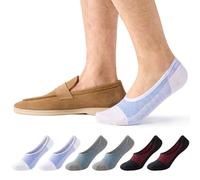 Effeet Men’s No Show Trainer Socks, Cotton Invisible Loafer Socks, 6 Pairs