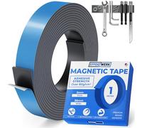 EFFEKTWERK - Magnetic Tape Roll - 1 Metre Long, 30 mm Wide - Extra Thick & Wide Magnetic Strips w/Strong Self-Adhesive Backing - Easy to Cut & Stick to Flat Surfaces