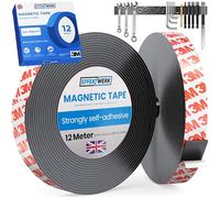 EFFEKTWERK - Magnetic Tape Roll - 12 Metre Long, 30 mm Wide - Extra Thick & Wide Magnetic Strips w/Strong Self-Adhesive Backing - Easy to Cut & Stick to Flat Surfaces