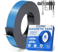EFFEKTWERK - Magnetic Tape Roll - 6 Metre Long, 30 mm Wide - Extra Thick & Wide Magnetic Strips w/Strong Self-Adhesive Backing - Easy to Cut & Stick to Flat Surfaces