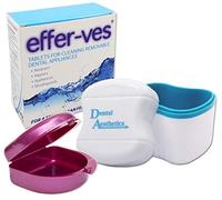 Effer-VES, Cleaning Bath & Retainer Case ~ Box of 32 Cleaning Tablets (Pink Case)