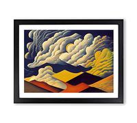 Effervescent Clouds Abstract Framed Print | A2 Black Framed Wall Art | Ready to Hang | Abstract Landscape Picture | Living Room Bedroom Lounge Office