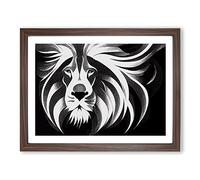 Effervescent Lion Abstract H1022 BLK Framed Print for Living Room Bedroom Home Office Décor, Wall Art Picture Ready to Hang, Walnut A3 Frame (46 x 34 cm)