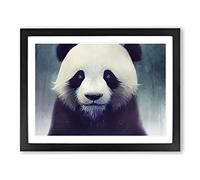 Effervescent Panda Framed Print | A2 Black Framed Wall Art | Ready to Hang | Modern Animal Picture | Living Room Bedroom Lounge Office