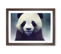 Effervescent Panda H1022 Framed Print for Living Room Bedroom Home Office Décor, Wall Art Picture Ready to Hang, Walnut A3 Frame (46 x 34 cm)