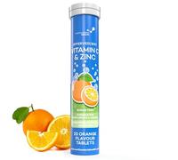 Effervescent Vitamin C 1000mg with Zinc 15mg, 20 Orange Flavoured Tablets, High Strength, Immune Support, Essential for Collagen Formation, Vegan, Made by Northumbria Health