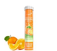 Effervescent Vitamin C Tablets, 20 Orange Flavoured Tablets, High Strength, Immune Support, Essential for Normal Collagen Formation, Vegan, Made by Northumbria Health