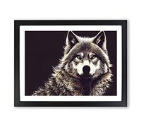 Effervescent Wolf H1022 Framed Print for Living Room Bedroom Home Office Décor, Wall Art Picture Ready to Hang, Black A2 Frame (64 x 46 cm)