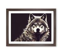 Effervescent Wolf H1022 Framed Print for Living Room Bedroom Home Office Décor, Wall Art Picture Ready to Hang, Walnut A3 Frame (46 x 34 cm)