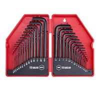 EFFICERE 30-Piece Premium Hex Key Allen Wrench Set, SAE and Metric Assortment, L Shape, Chrome Vanadium Steel, Precise and Chamfered Tips | SAE 0.028-3/8 inch | Metric 0.7-10 mm | in Storage Case