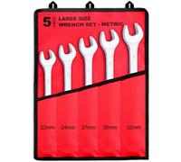EFFICERE 5-Piece Add-on Large Size Metric Combination Wrench Set, 23mm, 24mm, 27mm, 30mm, 32mm | Chrome Vanadium Steel, Long Pattern, 12-Point | Great for Auto, Truck, Tractor and Machinery Repairs