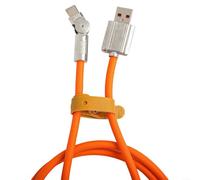 Efficient 120W Data Cable with 180 Degree Rotation for USB C Chargers Sturdy Silica Gel Material (1.5m Orange)