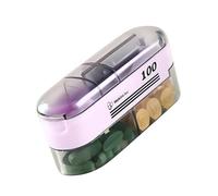 Efficient 2 in 1 Medicine Cutter and Holder with Ergonomic Designs Easy Open Tablets Container for Seniors Compact Pills Cutter and Storage Box