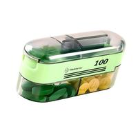 Efficient 2 in 1 Medicine Cutter and Holder with Ergonomic Designs Easy Open Tablets Container for Seniors Compact Pills Cutter and Storage Box