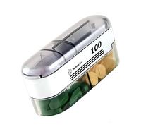 Efficient 2 in 1 Medicine Cutter and Holder with Ergonomic Designs Easy Open Tablets Container for Seniors Compact Pills Cutter and Storage Box