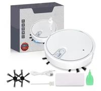 Efficient 3 In 1 Robot Vacuum Cleaner Sweeping Mopping Device With Large Dustbin Smart Sensors For Pet Hair Debris On Tiles And Wood Pink Model Small(IS25A White Spray)