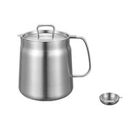 Efficient 304 Steel Oil Filtration, 2.0L and filter | Efficient Oil Storage Container with Fine Mesh Strainer for Reused Cooking Oils, 1.5 / 2L Capacity Kitchen Tool