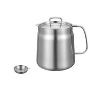 Efficient 304 Steel Oil Filtration, 2.0L and filter | Innovative Nonrust Steel Pots with Built-in Fine Mesh Strainer for Efficient Kitchen Oil Recycling