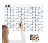 Efficient - 365 Day Poster Calendar, Creative Large Wall Planner, Daily Schedule Display, Minimalistt Typography Design, Tear Resistant Paper Finish | 2026 Visual Planning Tool for Kitchen Dorm Gym