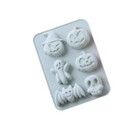 Efficient 6 Piece Silicone Pastries Molds Set for Halloween Cookie Cakes and Craft Ice Cubes Creation Pumpkins Skull Specters Baking Molds