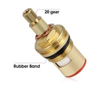 Efficient Basin Faucet Valve, Brass Ceramic Stem Cartridge with Quarter Turn Mechanism, Ensuring Quick Hot & Cold Water Switching (2Pcs)