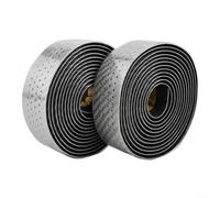 Efficient Bike Handlebar Tape with Carbon Pattern, Antislip PU EVA for Improved Handling and Cycling Comfort (Silver)