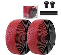 Efficient Bike Handlebar Tape with Carbon Pattern, Antislip PU EVA for Improved Handling and Cycling Comfort (Red)