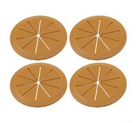 Efficient Cable Organization 4PCS Desk Wire Hole Covers for a Professional Look at Your Desk (Brown 80mm)