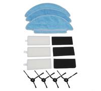 Efficient Cleaning Kit for Tikom L9000 and For Lubluelu Robot Vacuums Includes Filters, Mop Cloths and Side Brushes (A)