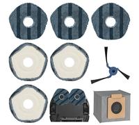 Efficient Cleaning Pads - 6Pcs Reusable Mop Pads for Eufy X10 Pro OMNI & Eufy X9 Pro Robot Vacuum Cleaners,with Dust Bag Side Brush Replacement Durable Microfiber Mop Washable Mopping Cloths Mop Pads