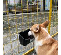 Efficient Design Hanging Fence Feeder with a Large Capacity of 4 5 Quarts Perfectly Suited for Chickens and Deer (Black)