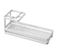 Efficient Drainage Toothbrush Rack with Hollow Side Walls and Removable Tray to Maintain Dry Brush Storage Environment (white)