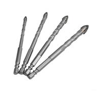 Efficient Eccentric Drill Bit Set for Glass Tiles and Cement 4pcs Triangle and Spiral Design