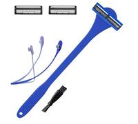 Efficient Grooming Tool for Men 2 in 1 Back Scrubber and Shaver with Three Layer and Ergonomic Handle Manual Triple Shaver