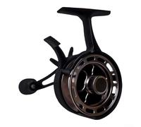 Efficient Ice Fishing Reel Featuring Quick Release and Magnetic Speed Drop System (Black right hand)
