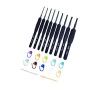 Efficient Knitting Accessory Crochet Hook Set Ergonomic Handle Reduce Effort Multiple Size Quick Project Completion Ergonomic Hook
