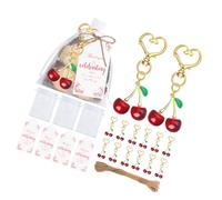 Efficient Metal Cherries Keychains Party Supplies Kids Safe Keychains Family Gifts For Commuting Bags Car Accessories Recycled Resin Party Souvenirs Gifts
