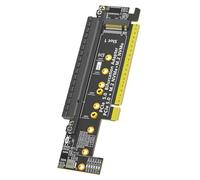 Efficient PCIe 16X 5.0 Double NVMe Adapters Card for Desktop Easy Installs and Data Transfer At 32Gbps Fast Speed NVMe