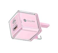 Efficient PD30W Quick Charging Block Type C USB a Double Port Adapter UK Plug Clear Design for Tablets Mobile Devices Double Output Quick Fee Outlet