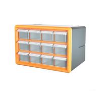 Efficient Plastic Tool Organizer Box Wall Mount and Stackable Features for Organized Garage and Workshop Spaces (12 Grids orange)