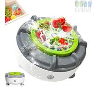 Efficient Portable Fruit and Vegetable Washers,2025 New Water-Proof Automatic Washer Spinner Machine,Ultrasonic and Swirl Cleaning Tech,for Washing Fruits,Vegetables,Grain,Meat (A)